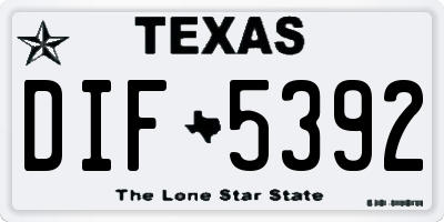 TX license plate DIF5392