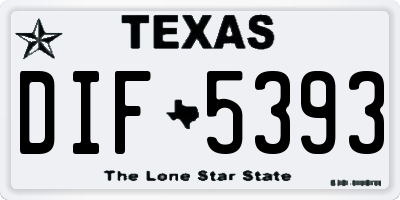 TX license plate DIF5393