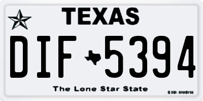 TX license plate DIF5394