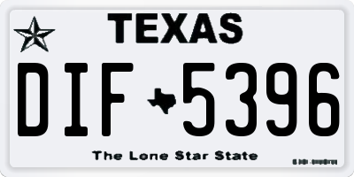 TX license plate DIF5396