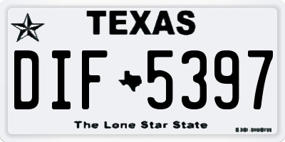 TX license plate DIF5397