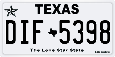 TX license plate DIF5398