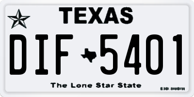 TX license plate DIF5401