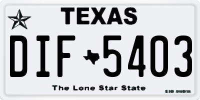 TX license plate DIF5403