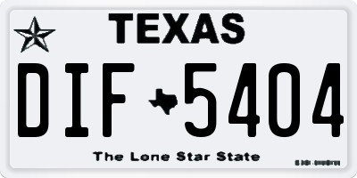 TX license plate DIF5404