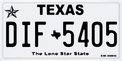 TX license plate DIF5405