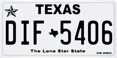 TX license plate DIF5406