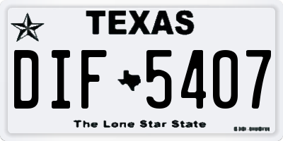 TX license plate DIF5407