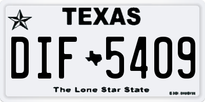 TX license plate DIF5409
