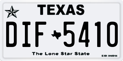 TX license plate DIF5410
