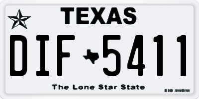 TX license plate DIF5411