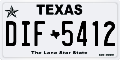 TX license plate DIF5412