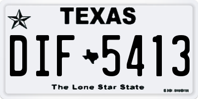 TX license plate DIF5413