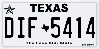 TX license plate DIF5414
