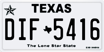 TX license plate DIF5416