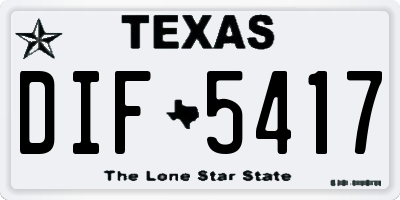 TX license plate DIF5417