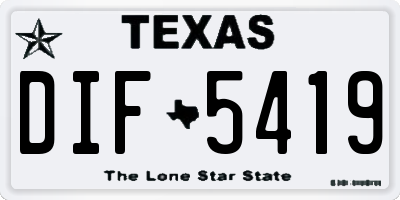 TX license plate DIF5419