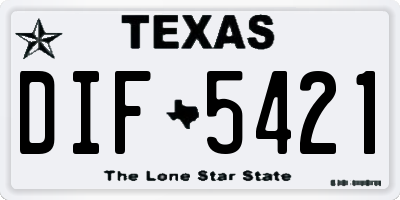 TX license plate DIF5421