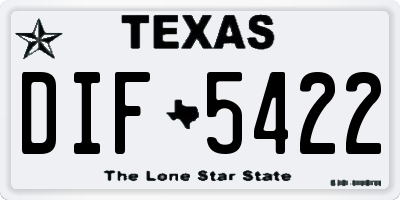 TX license plate DIF5422