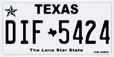 TX license plate DIF5424