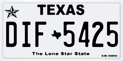 TX license plate DIF5425