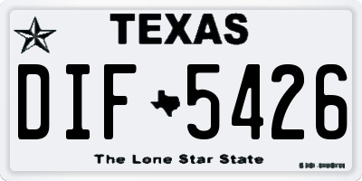 TX license plate DIF5426
