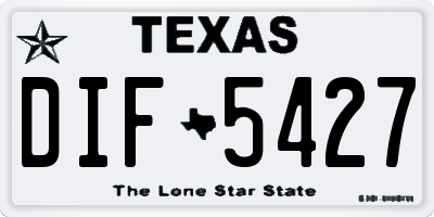 TX license plate DIF5427