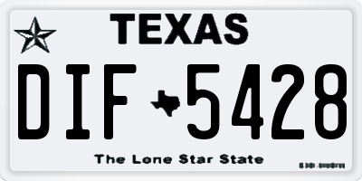 TX license plate DIF5428