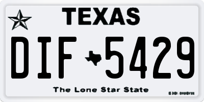 TX license plate DIF5429