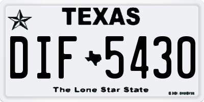 TX license plate DIF5430