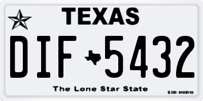 TX license plate DIF5432