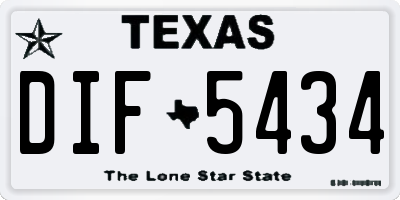 TX license plate DIF5434