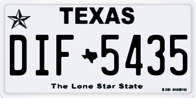 TX license plate DIF5435