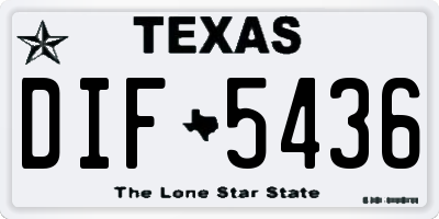 TX license plate DIF5436