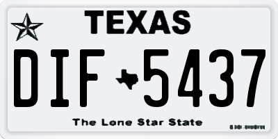 TX license plate DIF5437
