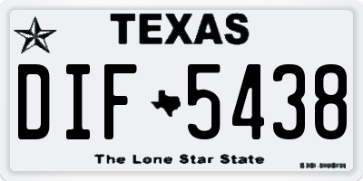TX license plate DIF5438