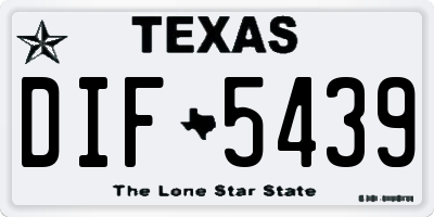 TX license plate DIF5439
