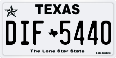 TX license plate DIF5440