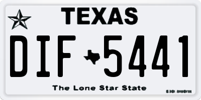 TX license plate DIF5441