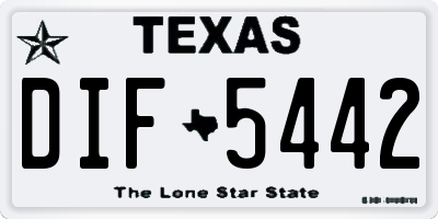 TX license plate DIF5442