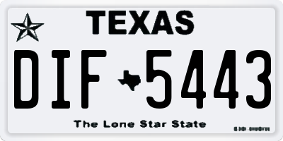 TX license plate DIF5443