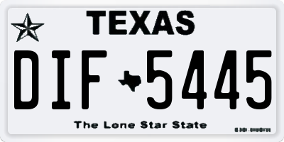 TX license plate DIF5445
