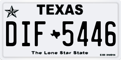 TX license plate DIF5446
