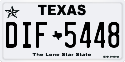 TX license plate DIF5448