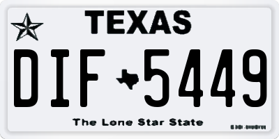 TX license plate DIF5449
