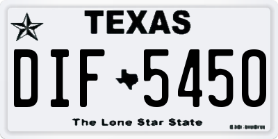 TX license plate DIF5450