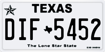 TX license plate DIF5452