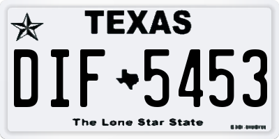 TX license plate DIF5453
