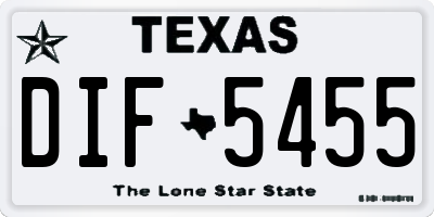 TX license plate DIF5455