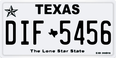 TX license plate DIF5456